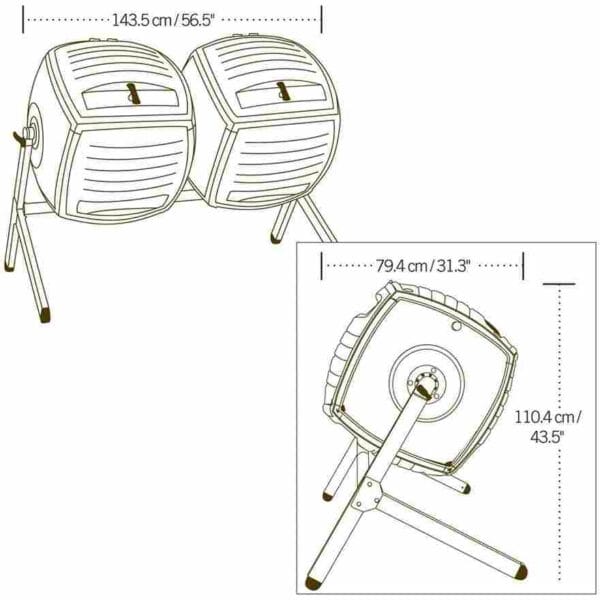 Composteur double rotatif 378L - Lifetime #60072