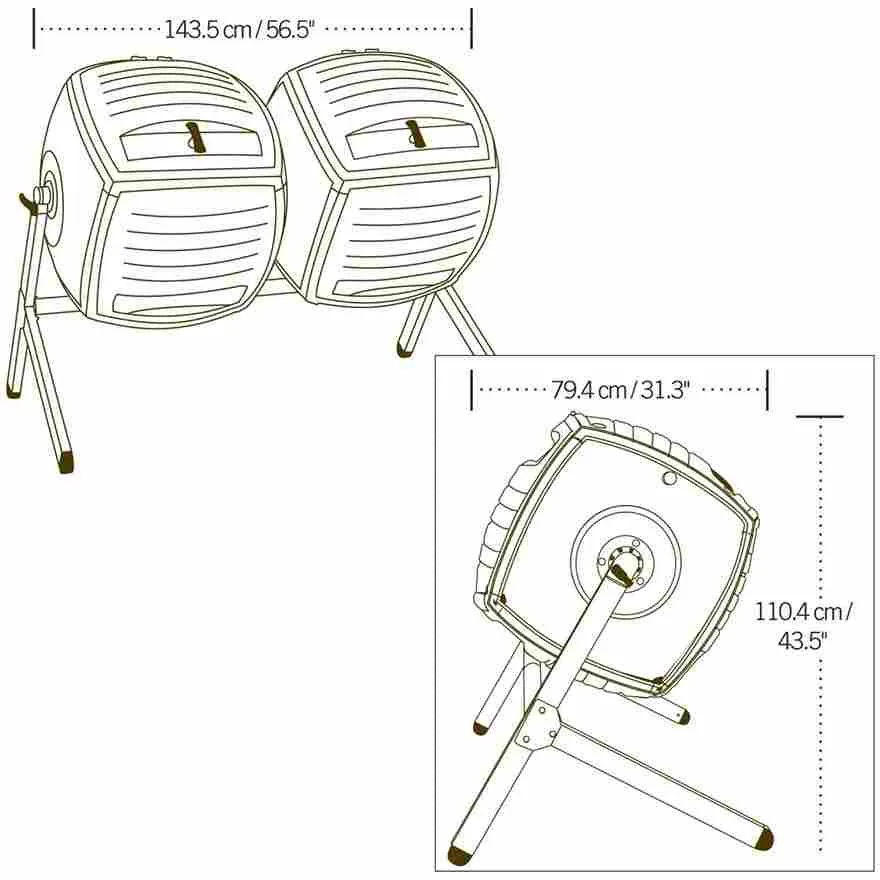 Composteur double rotatif 378L - Lifetime #60072