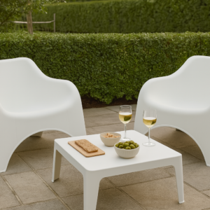 Fauteuil bas de jardin blanc - Lot de 2 - Picsi