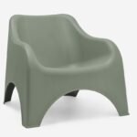 Fauteuil bas design pour extérieur vert olive - Picsi