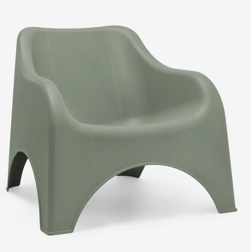 Fauteuil bas design pour extérieur vert olive - Picsi