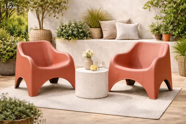 Fauteuil de jardin bas terracotta - Lot de 2 - Picsi