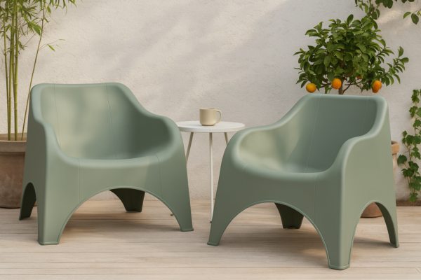Fauteuil de jardin bas vert olive - Lot de 2 - Picsi