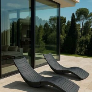 J0328A Bain de soleil gris anthracite - Lot de 2 pcs - Havana (Mise en situation générée à titre indicatif - Visuel non contractuel)