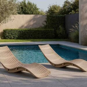 J0328T Bain de soleil taupe - Lot de 2 pcs - Havana (Mise en situation générée à titre indicatif - Visuel non contractuel)
