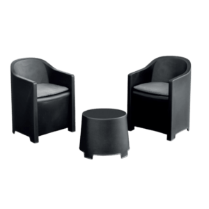 Petit salon de jardin balcon terrasse anthracite Luna - Banliat