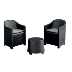 Petit salon de jardin balcon terrasse anthracite Luna - Banliat