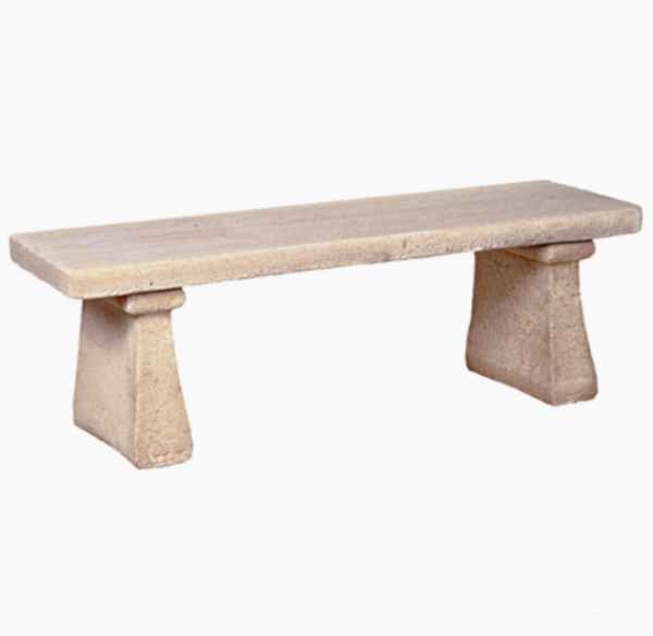 Banc en pierre aspect ancien droit 123x41 cm