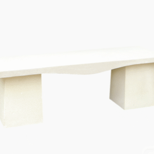 Banc extérieur moderne béton blanc 138x50 cm