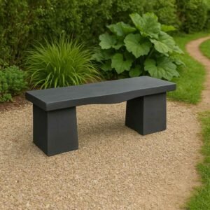Banc moderne béton anthracite 138x50 cm (Mise en situation générée par IA à titre indicatif - visuel non contractuel)