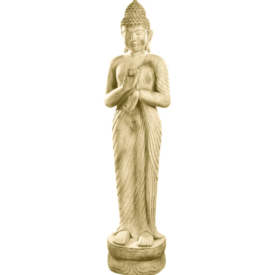 Grande statue Bouddha extérieur 150 cm ton vieilli