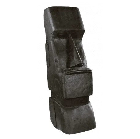 Grande statue MOAI ton ciré noir 140 cm 1 Grande statue MOAI ton ciré noir 140 cm