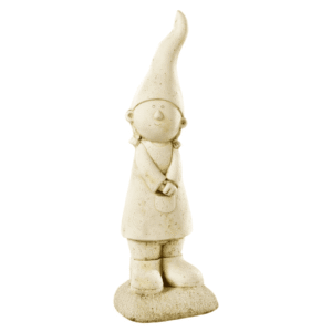 Lutin extérieur en pierre fille ton vieilli 54 cm