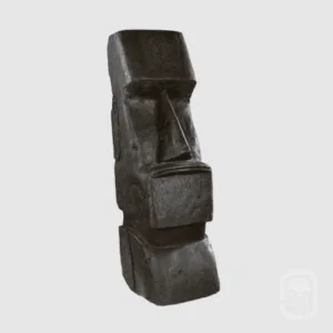 Petite statue MOAI ton ciré noir 80 cm