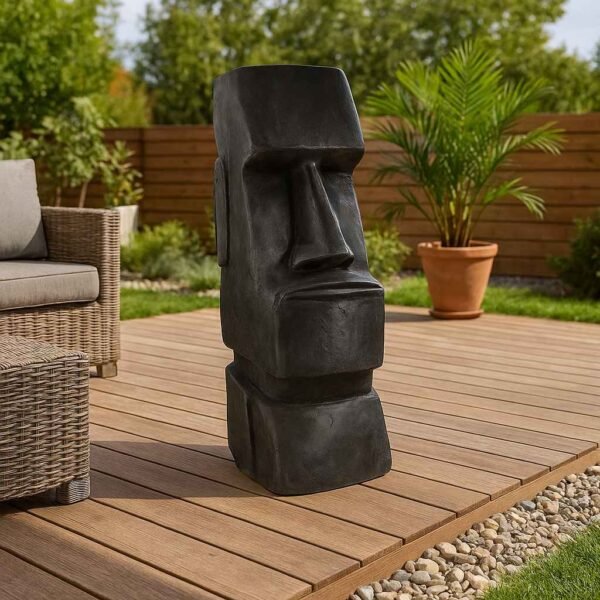 Statue MOAI ton ciré noir 80 cm 2 Petite statue MOAI ton ciré noir 80 cm - Elégante et moderne