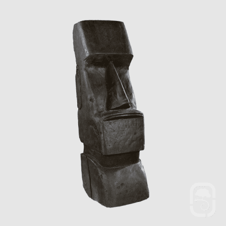 Statue MOAI ton ciré noir 80 cm 1 Petite statue MOAI ton ciré noir 80 cm