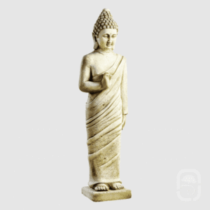 Statue Bouddha debout Pang Ham Yati ton vieilli 84 cm