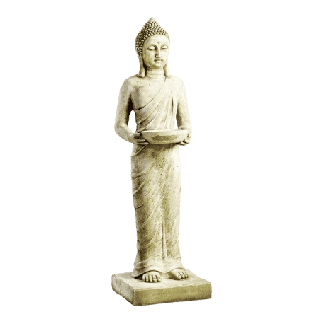 Statue Bouddha debout Pang Umbat ton vieilli 101 cm 1 Statue Bouddha extérieur 1 M debout Pang Umbat ton vieilli détouré