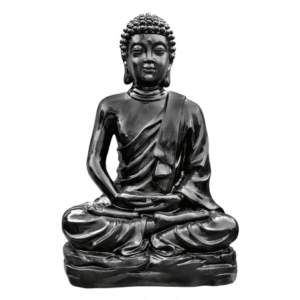 Statue Bouddha pour extérieur Kadampa ton ciré noir 96 cm