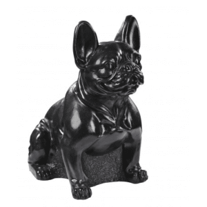 Statue Bouledogue français extérieur ton ciré noir 43 cm