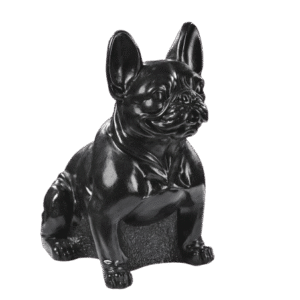 Statue Bouledogue français extérieur ton ciré noir 43 cm