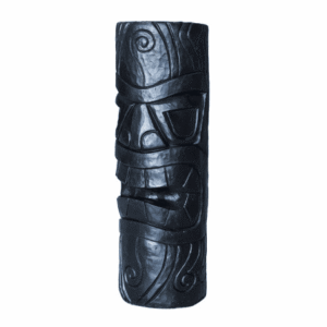 Statue Tiki Maori ton ciré noir 80 cm
