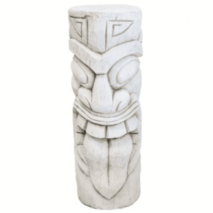 Statue Tiki extérieur Maori ton vieilli noir 51 cm