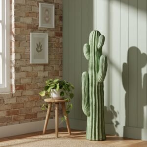 Statue cactus extérieur mexicain en pierre 84 cm (Visuel non contractuel - Mise en situation générée à titre indicatif)
