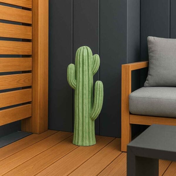 Statue cactus mexicain en pierre - 56 cm (Mise en situation générée par IA à titre indicatif - visuel non contractuel)
