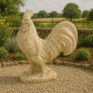 Statue coq français ton vieilli 45 cm (Mise en situation générée par IA à titre indicatif - visuel non contractuel)