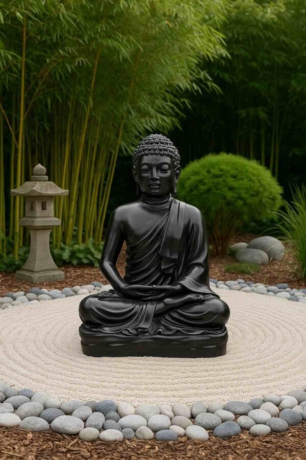 Statue Bouddha Kadampa ton ciré noir 150 cm 2 Statue de Bouddha Kadampa ton ciré noir 150 cm
