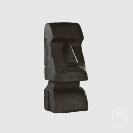 Statue jardin pierre (reconstituée) MOAI ton ciré noir 50 cm