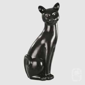 Statuette chat noir en pierre 58 cm