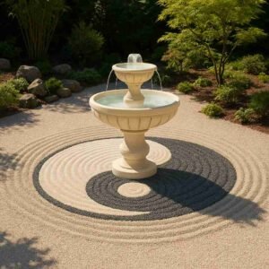 Fontaine MEDICIS ton ivoire 2 coupes 98 cm, (Mise en situation générée par IA à titre indicatif - visuel non contractuel)