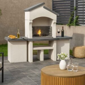 Barbecue cuisine d'été en kit Bastide ton anthracite (Mise en situation générée à titre indicatif - visuel non contractuel)