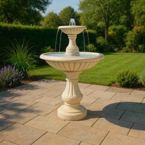 Fontaine centrale Classique ton ivoire 2 coupes 124 cm 1 Fontaine centrale Classique ton ivoire 2 coupes 124 cm, (Mise en situation générée par IA à titre indicatif - visuel non contractuel)