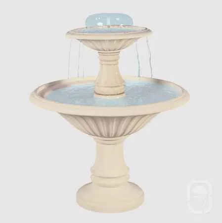 Fontaine centrale Classique ton ivoire 2 coupes 124 cm 2 Fontaine centrale Classique ton ivoire 2 coupes 124 cm