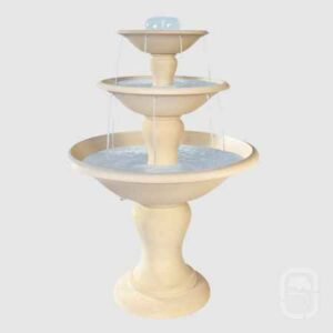 Fontaine en cascade Renaissance ton ivoire 3 coupes 170 cm