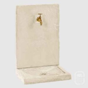 Fontaine murale en pierre aspect ardoise ton pierre 74 cm