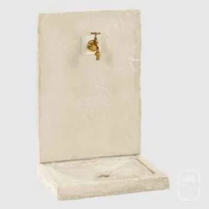 Fontaine murale en pierre aspect ardoise ton pierre 74 cm