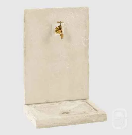 Fontaine murale en pierre aspect ardoise ton pierre 74 cm