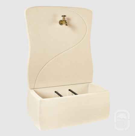 Fontaine murale Design ton blanc 110 cm 2 Fontaine murale design extérieur ton blanc 110 cm
