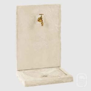 Fontaine pour jardin en pierre aspect ardoise ton pierre 64 cm