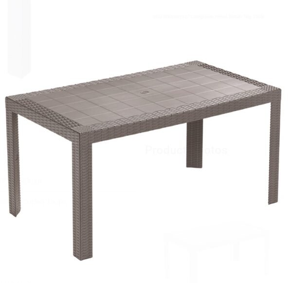 Table de jardin en résine Urano 140x80cm renforcée taupe 2 Table de jardin en résine Urano 140x80cm renforcée taupe