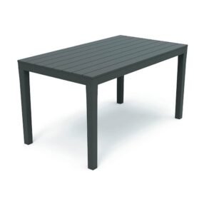 Table de jardin rectangulaire anthracite 140x80cm Sumatra