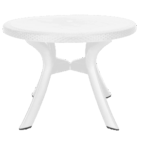 Table en plastique ronde blanc Ø100cm - Caraibe