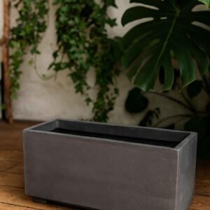 Bac à fleurs moderne 92 cm ton anthracite (Mise en situation générée à titre indicatif - visuel non contractuel)
