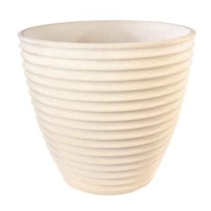 Grand pot de fleurs cannelé Nova Ø 55 cm ton blanc
