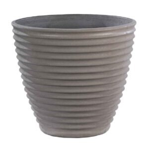 Grand vase en pierre cannelé Nova Ø 55 cm ton anthracite