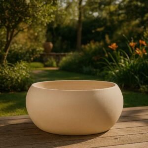 Vase blanc rond Nova ton blanc Ø 60 cm (Mise en situation générée à titre indicatif - visuel non contractuel)